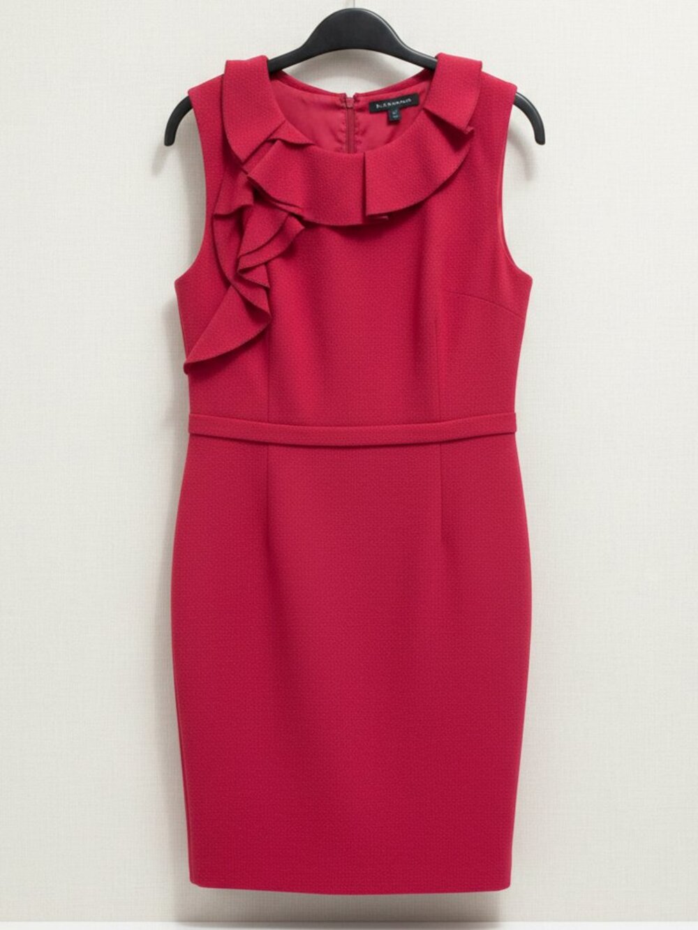 Elie Tahari Ruffle Neckline Sheath Cocktail Size 10